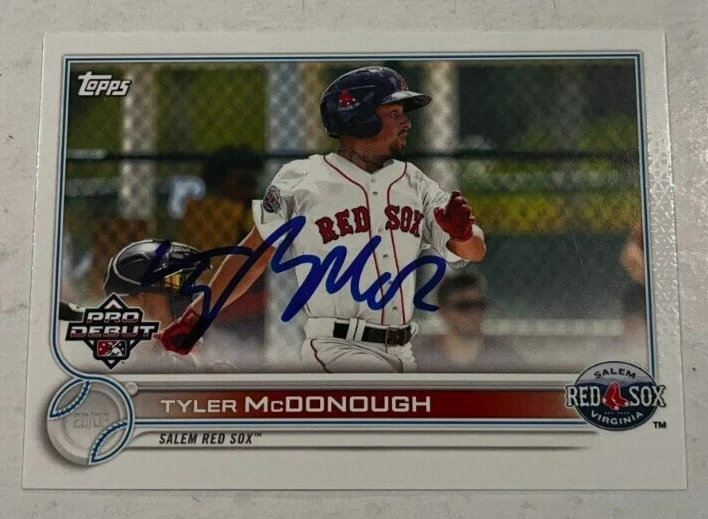TYLER MCDONOUGH SIGNED 2022 TOPPS PRO DEBUT BASEBALL CARD AUTOGRAPH AUTO