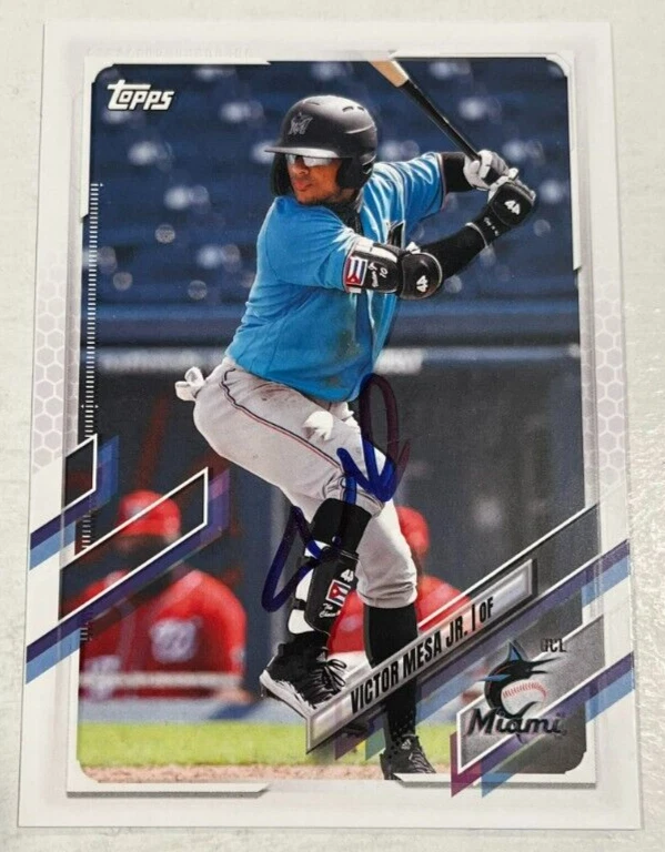 VICTOR MESA JR SIGNED 2021 TOPPS PRO DEBUT BASEBALL CARD AUTOGRAPH AUTO