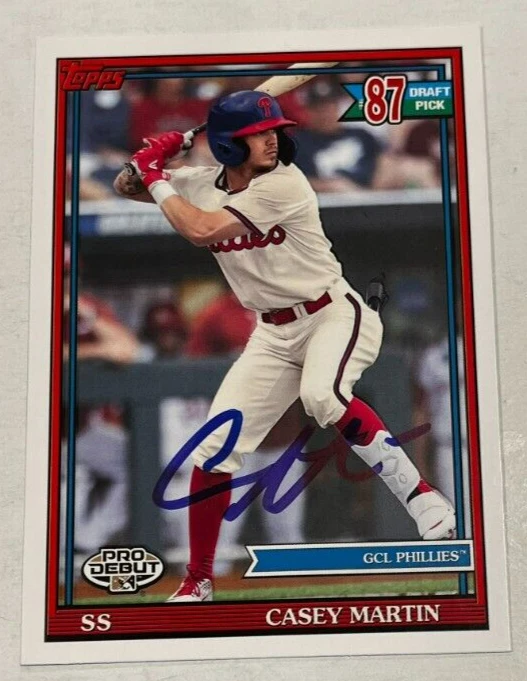 CASEY MARTIN SIGNED 2021 TOPPS PRO DEBUT BASEBALL CARD AUTOGRAPH AUTO