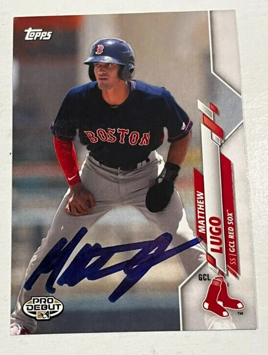 MATTHEW LUGO SIGNED 2020 TOPPS PRO DEBUT BASEBALL CARD AUTOGRAPH AUTO