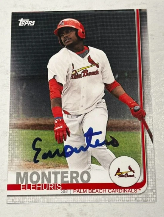 ELEHURIS MONTERO SIGNED 2019 TOPPS PRO DEBUT BASEBALL CARD AUTOGRAPH AUTO
