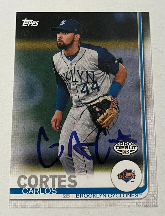 CARLOS CORTES SIGNED 2019 TOPPS PRO DEBUT BASEBALL CARD AUTOGRAPH AUTO