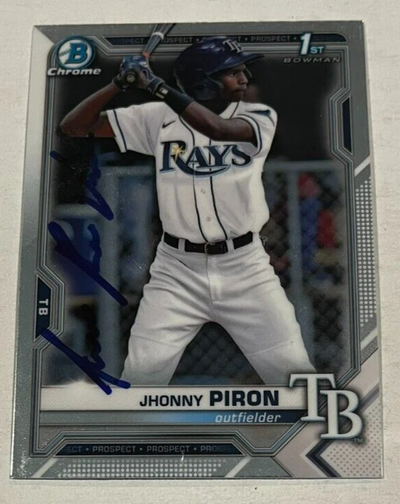 JHONNY PIRON SIGNED 2021 BOWMAN CHROME BASEBALL CARD ROOKIE AUTO