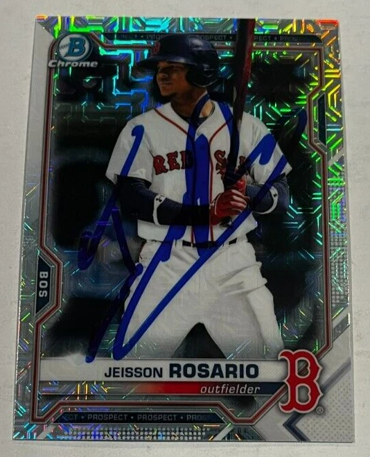 JEISSON ROSARIO SIGNED 2021 BOWMAN CHROME BASEBALL CARD ROOKIE AUTO