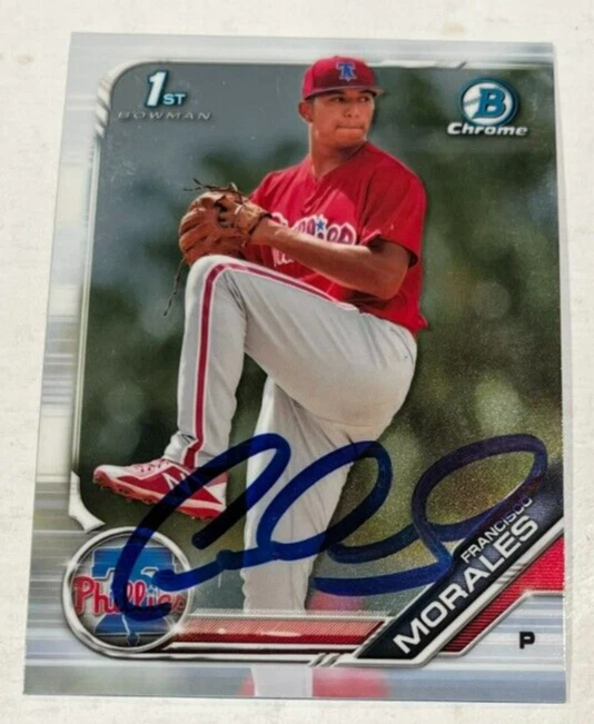 FRANCISCO MORALES SIGNED 2019 BOWMAN CHROME PROSPECT BASEBALL CARD AUTO