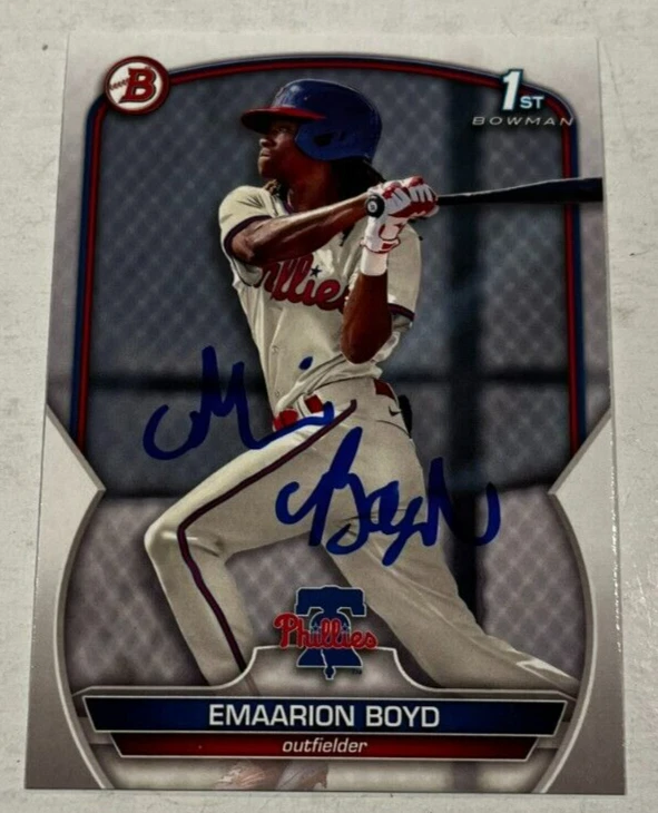 MARI EMAARION BOYD SIGNED 2023 BOWMAN PROSPECT BASEBALL CARD AUTO