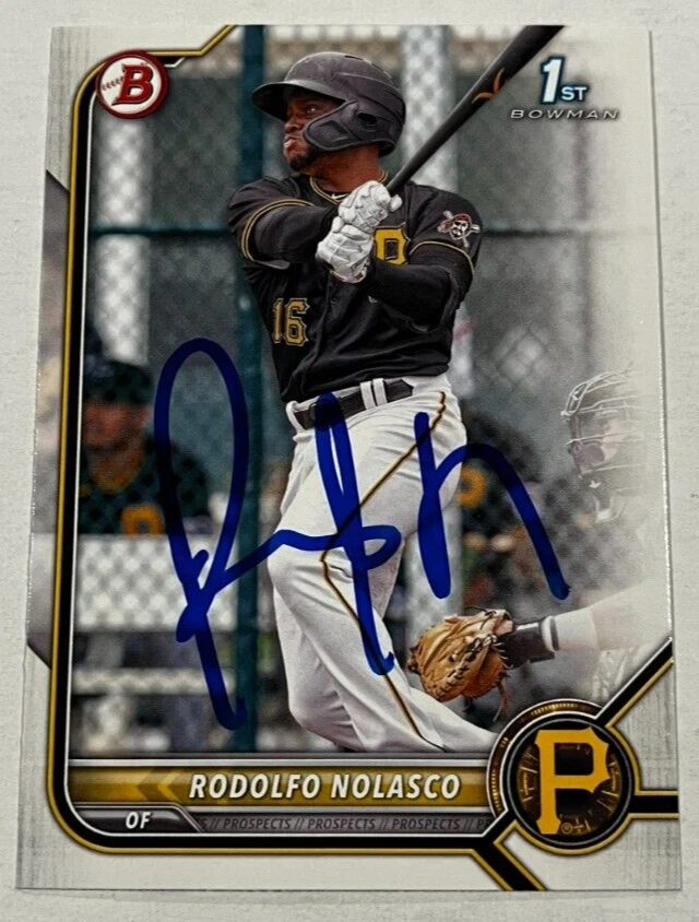 RODOLFO NOLASCO SIGNED 2022 BOWMAN PROSPECT BASEBALL CARD AUTO