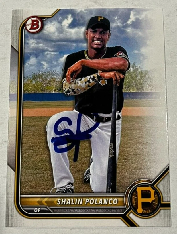 SHALIN POLANCO SIGNED 2022 BOWMAN PROSPECT BASEBALL CARD AUTO