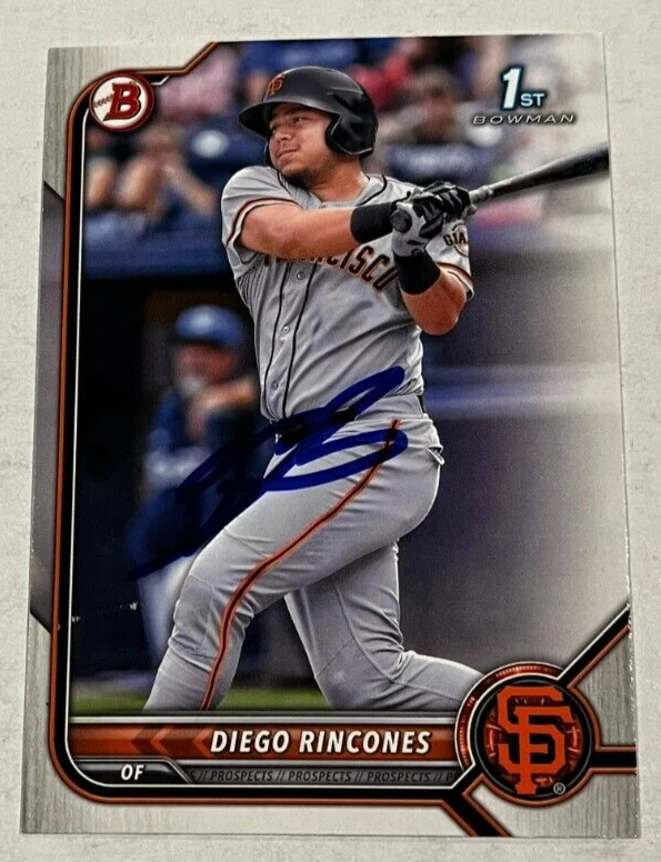 DIEGO RINCONES SIGNED 2022 BOWMAN PROSPECT BASEBALL CARD AUTO