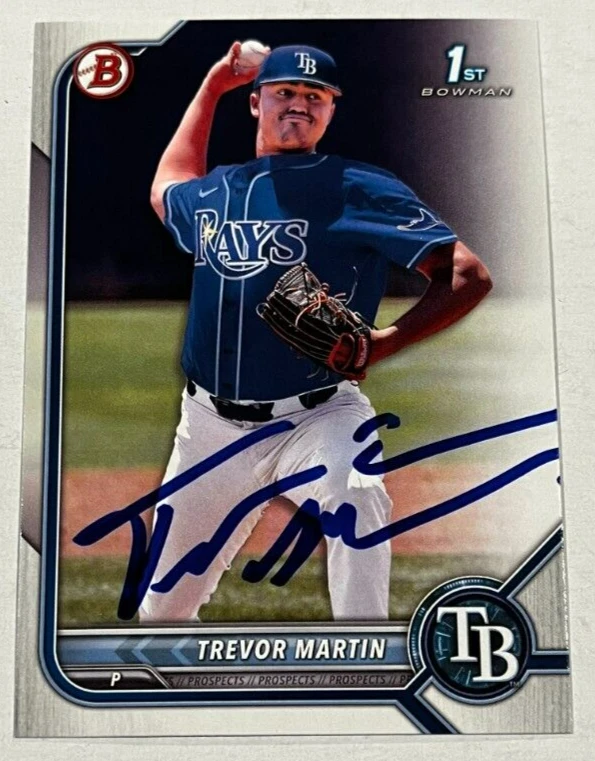 TREVOR MARTIN SIGNED 2022 BOWMAN DRAFT PROSPECT BASEBALL CARD AUTO