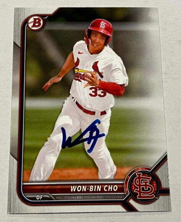 WON-BIN CHO SIGNED 2022 BOWMAN DRAFT PROSPECT BASEBALL CARD AUTO