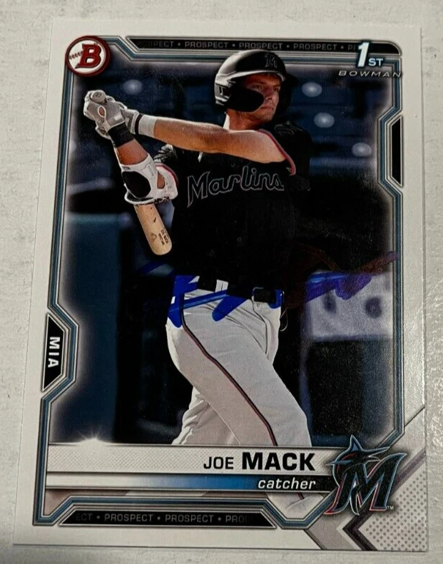 JOE MACK SIGNED 2021 BOWMAN DRAFT PROSPECT BASEBALL ROOKIE CARD AUTO