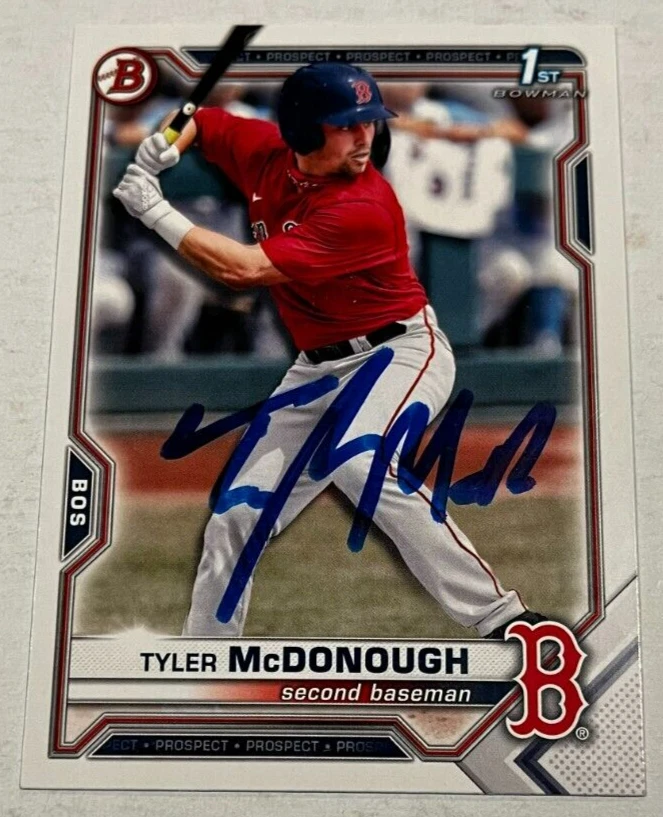 TYLER MCDONOUGH SIGNED 2021 BOWMAN DRAFT PROSPECT BASEBALL ROOKIE CARD AUTO