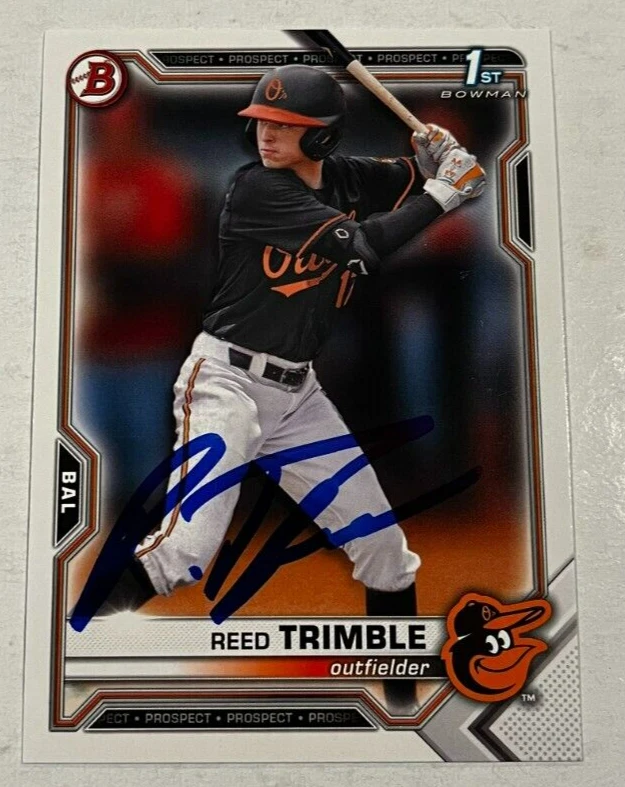 REED TRIMBLE SIGNED 2021 BOWMAN DRAFT PROSPECT BASEBALL ROOKIE CARD AUTO