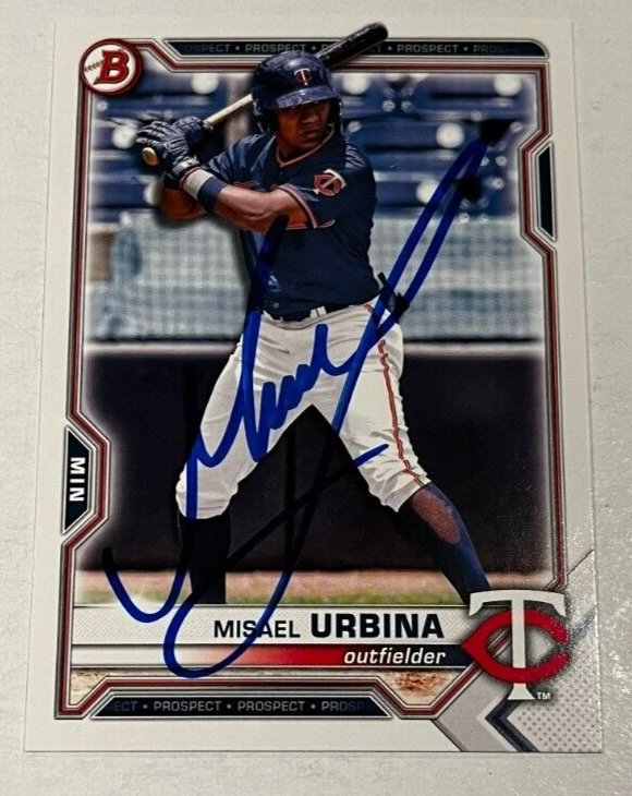 MISAEL URBINA SIGNED 2021 BOWMAN DRAFT PROSPECT BASEBALL ROOKIE CARD AUTO