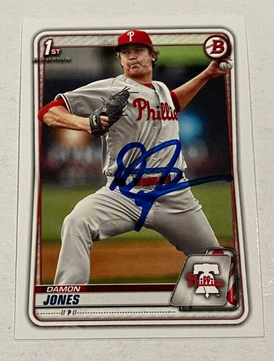 DAMON JONES SIGNED 2020 BOWMAN PROSPECT BASEBALL ROOKIE CARD AUTO