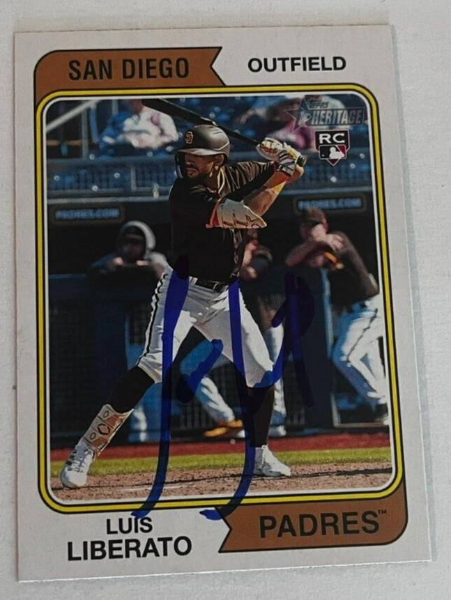 LUIS LIBERATO SIGNED 2023 TOPPS HERITAGE BASEBALL CARD AUTO