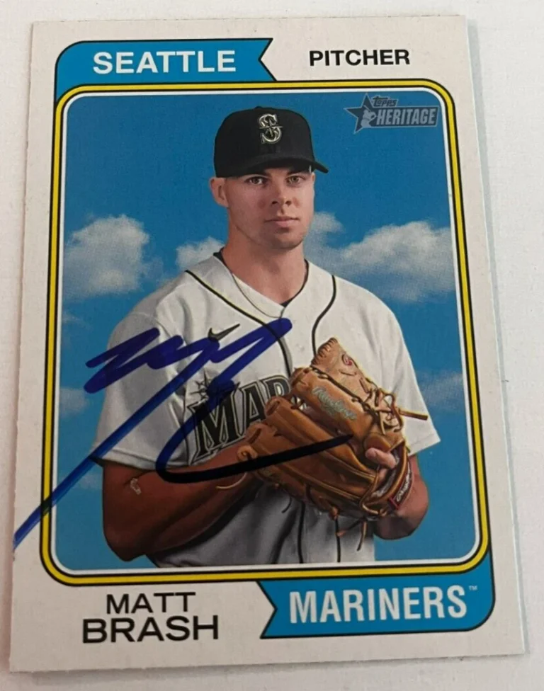 MATT  BRASH SIGNED 2023 TOPPS HERITAGE BASEBALL CARD AUTO