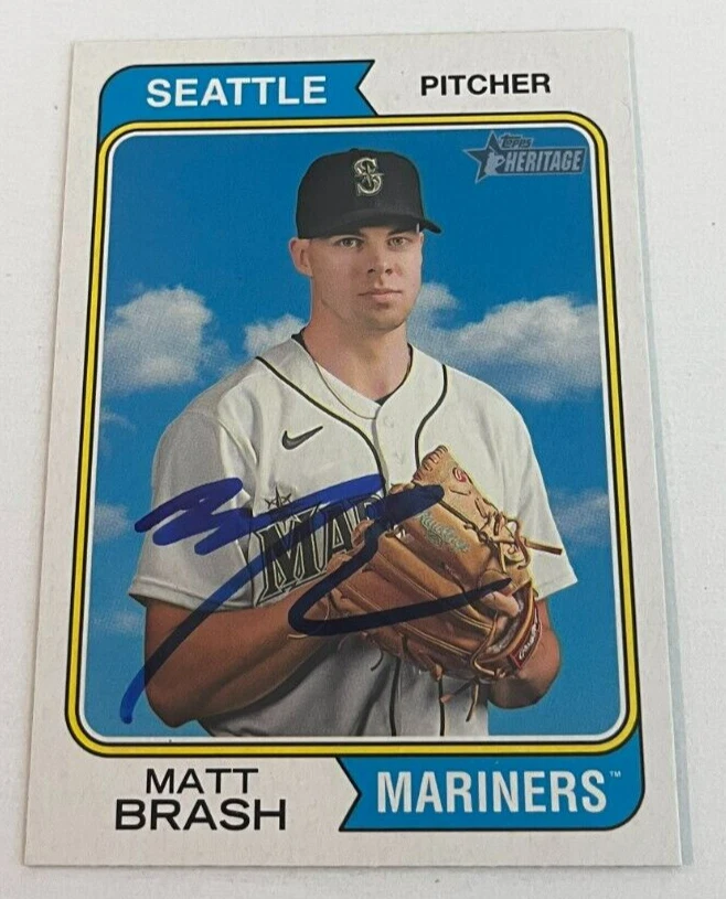 MATT BRASH SIGNED 2023 TOPPS HERITAGE BASEBALL CARD AUTO
