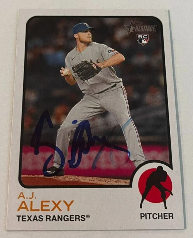 AJ A.J. ALEXY SIGNED 2022 TOPPS HERITAGE BASEBALL CARD AUTO