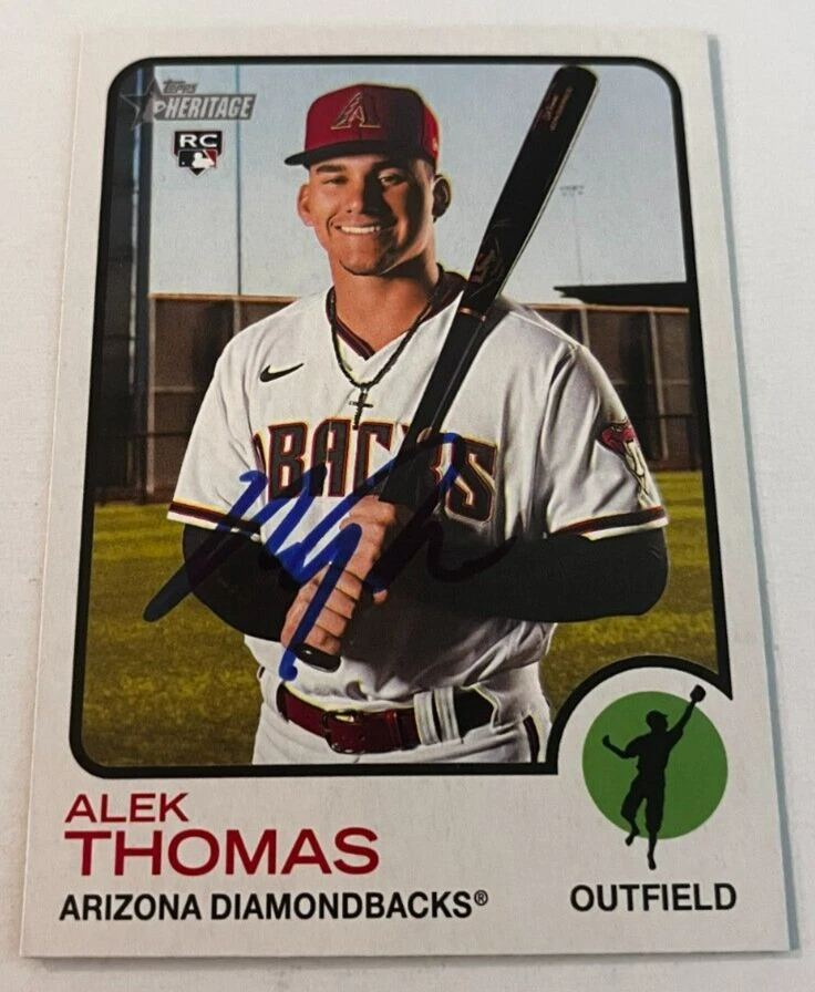 ALEK THOMAS SIGNED 2022 TOPPS HERITAGE BASEBALL CARD AUTO