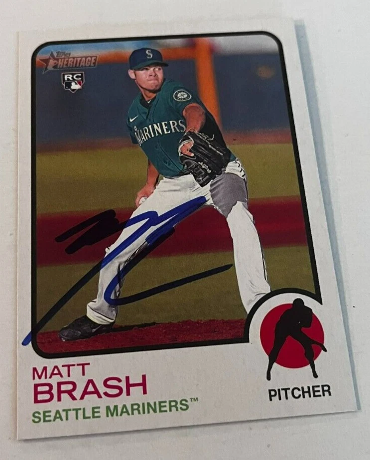 MATT BRASH SIGNED 2022 TOPPS HERITAGE BASEBALL CARD AUTO