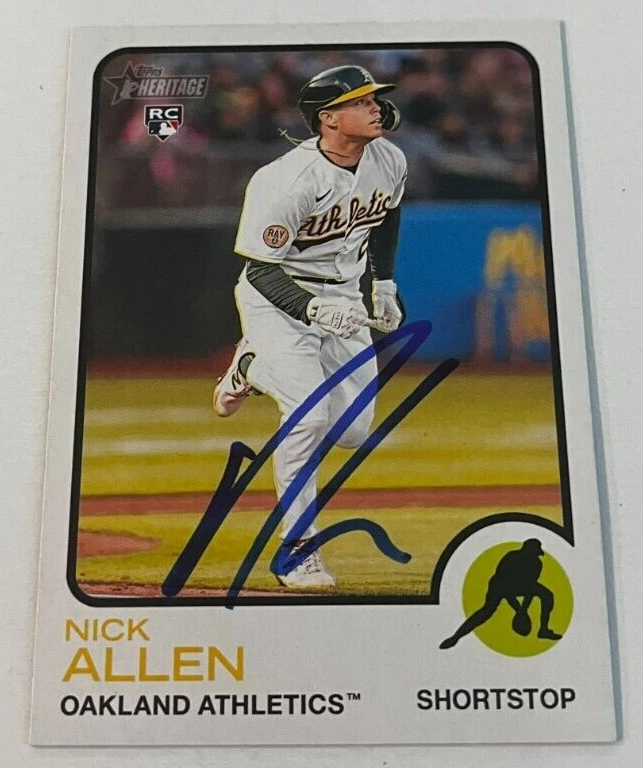 NICK ALLEN SIGNED 2022 TOPPS HERITAGE BASEBALL CARD AUTO