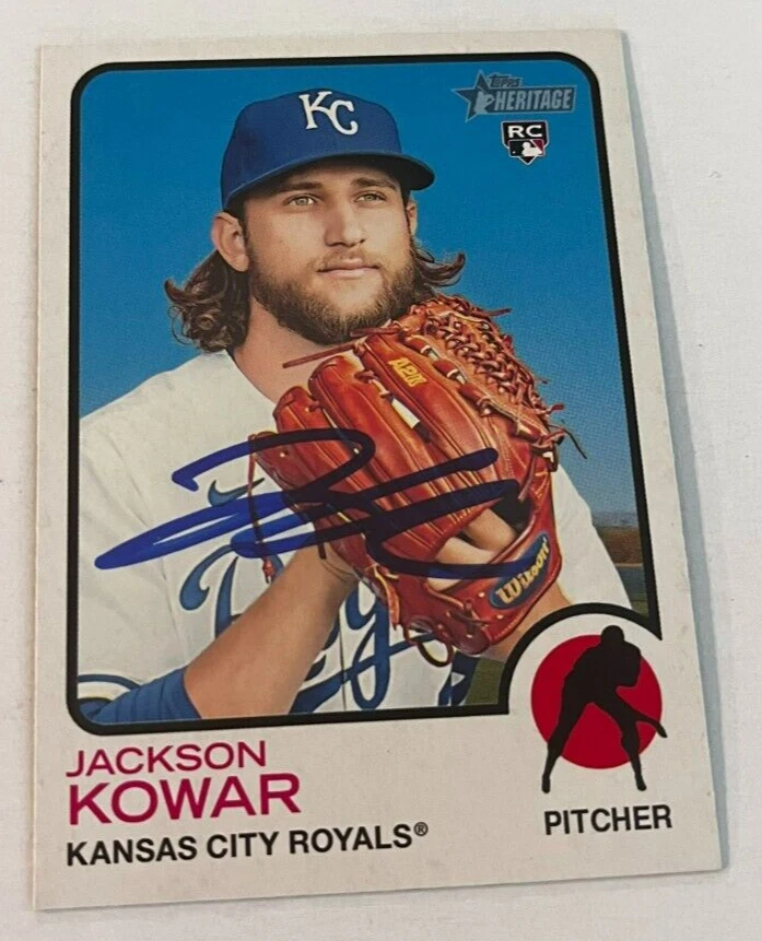 JACKSON KOWAR SIGNED 2022 TOPPS HERITAGE BASEBALL CARD AUTO