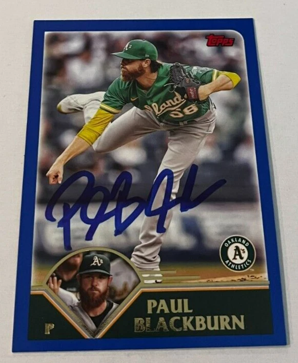 PAUL BLACKBURN SIGNED 2023 TOPPS ARCHIVES BASEBALL CARD AUTO