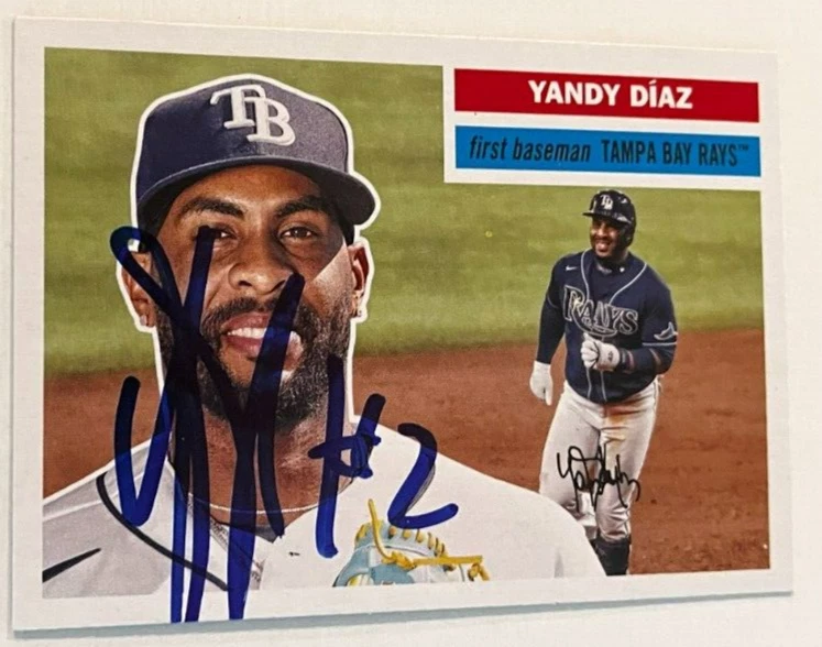 YANDY DIAZ SIGNED 2023 TOPPS ARCHIVES BASEBALL CARD AUTO