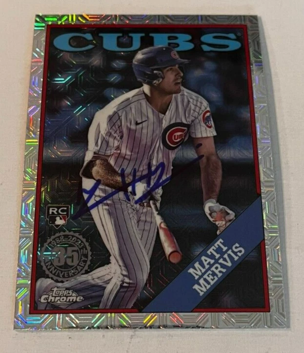 MATT MERVIS SIGNED 2023 TOPPS CHROME BASEBALL CARD AUTO
