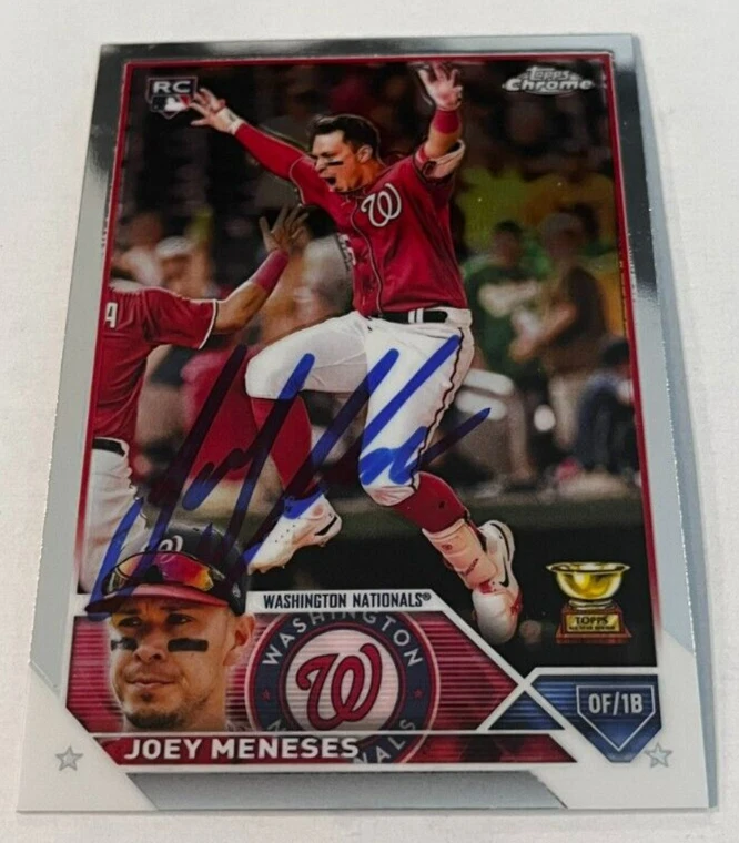 JOEY MENESES SIGNED 2023 TOPPS CHROME BASEBALL CARD AUTO