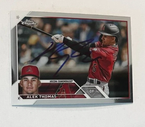ALEK THOMAS SIGNED 2023 TOPPS CHROME BASEBALL CARD AUTO