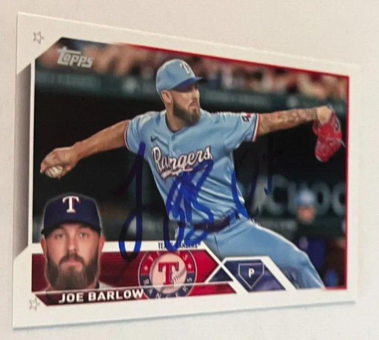JOE BARLOW SIGNED 2023 TOPPS BASEBALL CARD AUTO