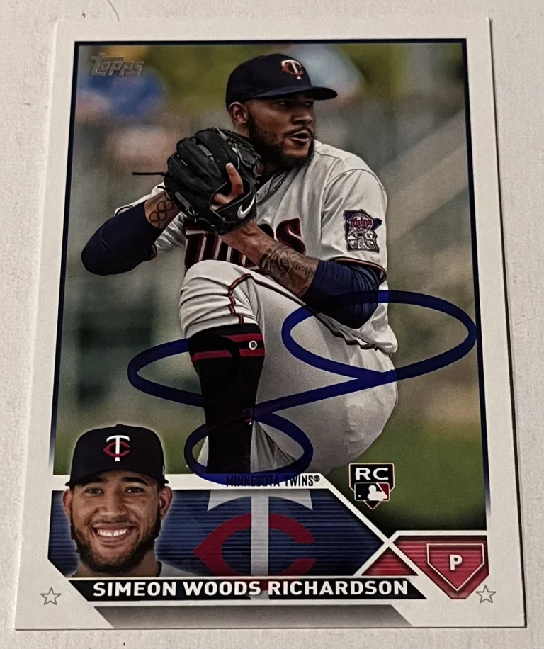 SIMEON WOODS RICHARDSON SIGNED 2023 TOPPS BASEBALL CARD AUTO