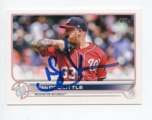 SEAN DOOLITTLE SIGNED 2022 TOPPS BASEBALL CARD AUTO