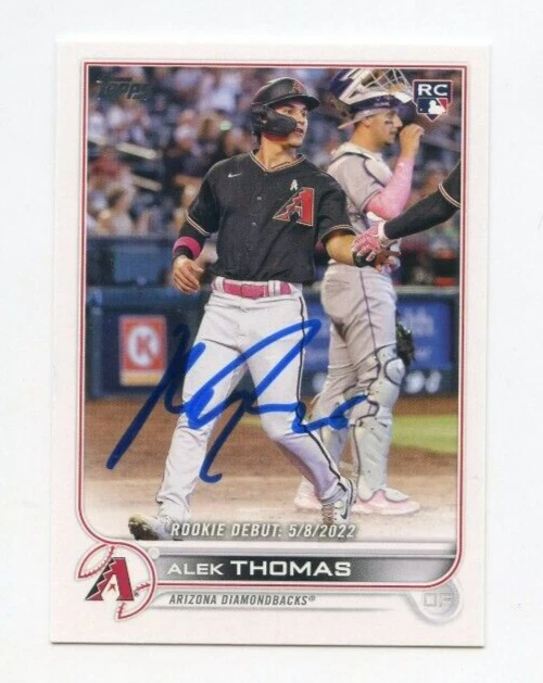 ALEK THOMAS SIGNED 2022 TOPPS BASEBALL CARD AUTO