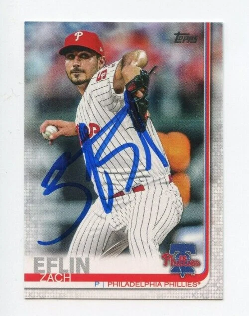 ZACH EFLIN SIGNED 2019 TOPPS BASEBALL CARD AUTO