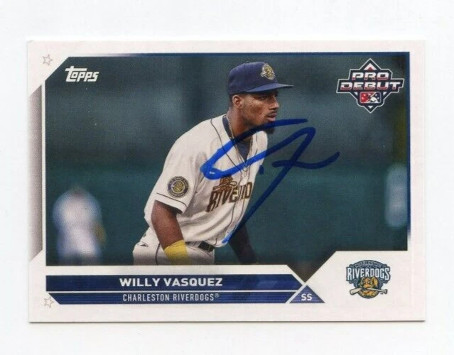 WILLY VASQUEZ SIGNED 2023 TOPPS PRO DEBUT BASEBALL CARD AUTO