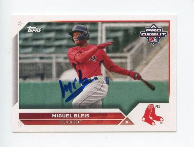 MIGUEL BLEIS SIGNED 2023 TOPPS PRO DEBUT BASEBALL CARD AUTO