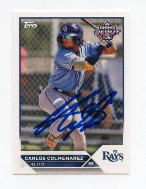 CARLOS COLMENAREZ SIGNED 2023 TOPPS PRO DEBUT BASEBALL CARD AUTO