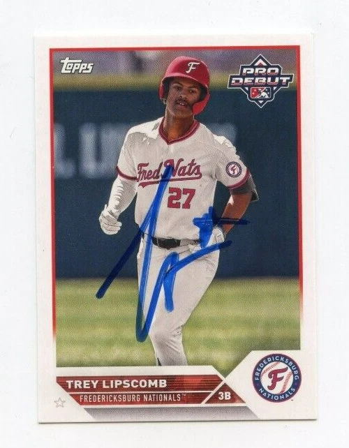 TREY LIPSCOMB SIGNED 2023 TOPPS PRO DEBUT BASEBALL CARD AUTO
