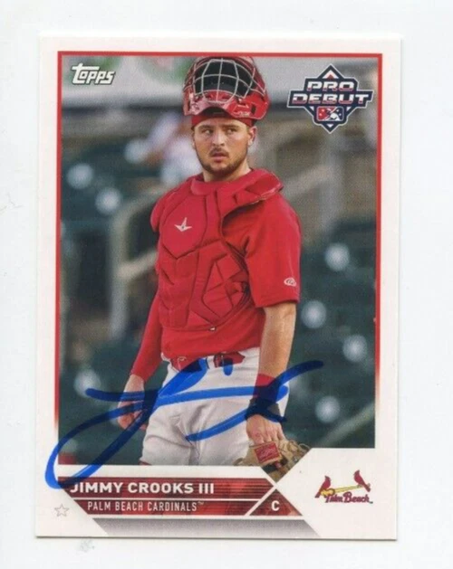 JIMMY CROOKS III SIGNED 2023 TOPPS PRO DEBUT BASEBALL CARD AUTO