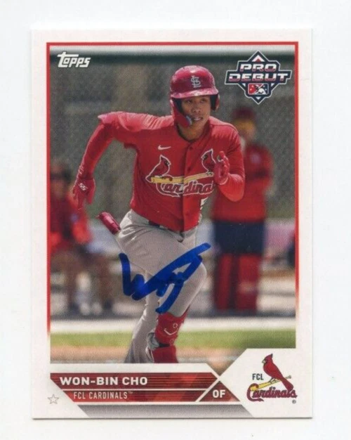 WON-BIN CHO SIGNED 2023 TOPPS PRO DEBUT BASEBALL CARD AUTO