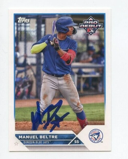 MANUEL BELTRE SIGNED 2023 TOPPS PRO DEBUT BASEBALL CARD AUTO