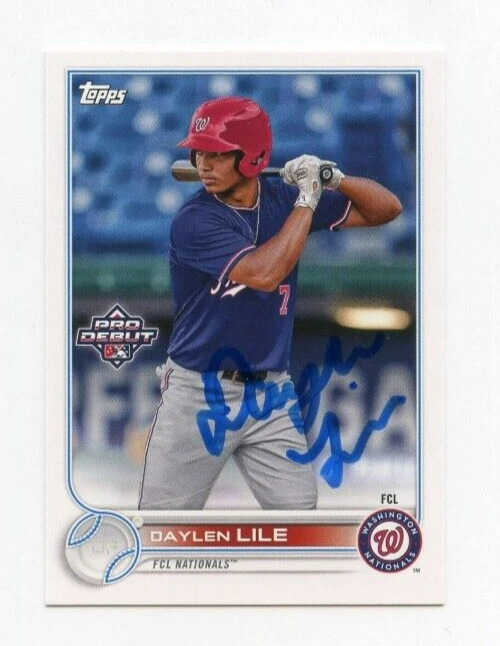 DAYLEN LILE SIGNED 2022 TOPPS PRO DEBUT BASEBALL CARD AUTO