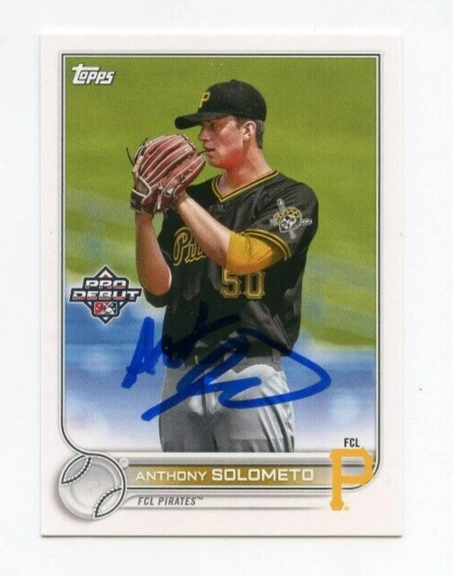 ANTHONY SOLOMETO SIGNED 2022 TOPPS PRO DEBUT BASEBALL CARD AUTO