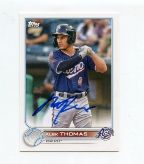 ALEK THOMAS SIGNED 2022 TOPPS PRO DEBUT BASEBALL CARD AUTO
