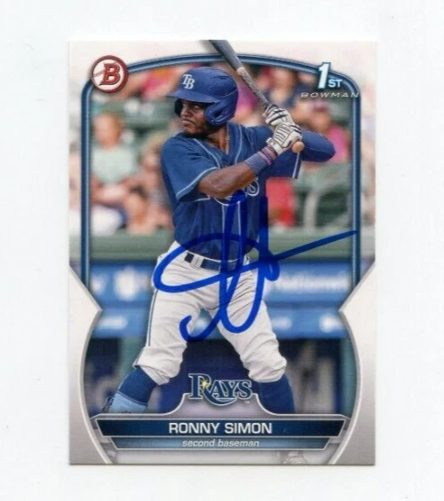 RONNY SIMON SIGNED 2023 BOWMAN BASEBALL CARD AUTO