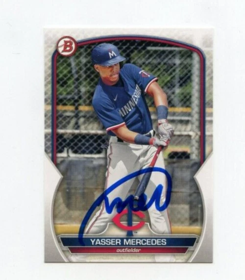 YASSER MERCEDES SIGNED 2023 BOWMAN BASEBALL CARD AUTO
